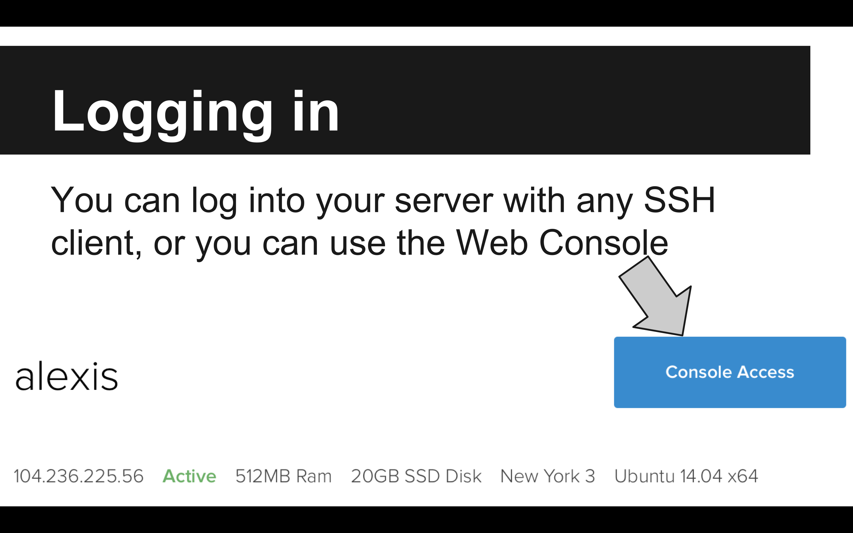 SSH into your server
