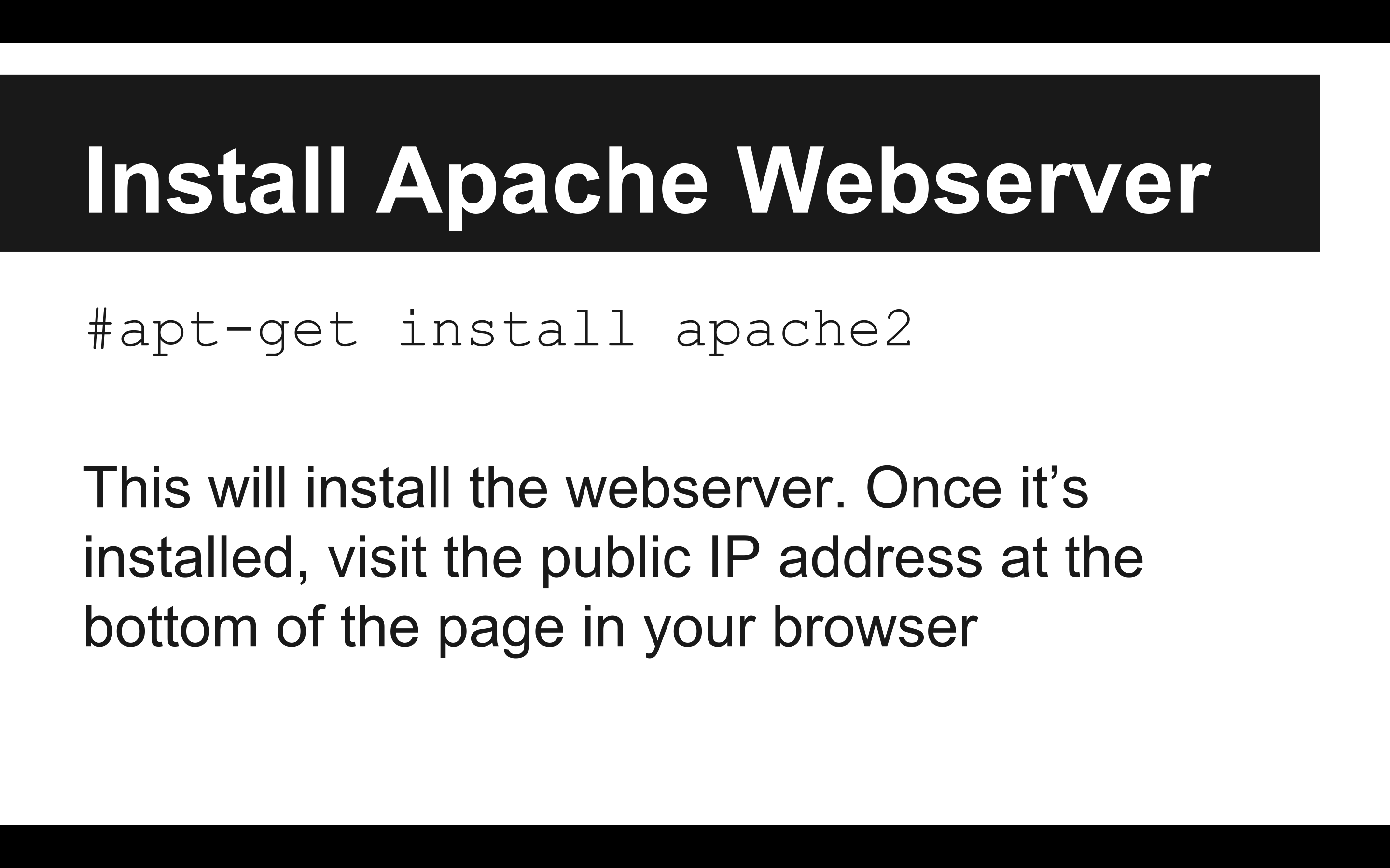 apt-get install apache2